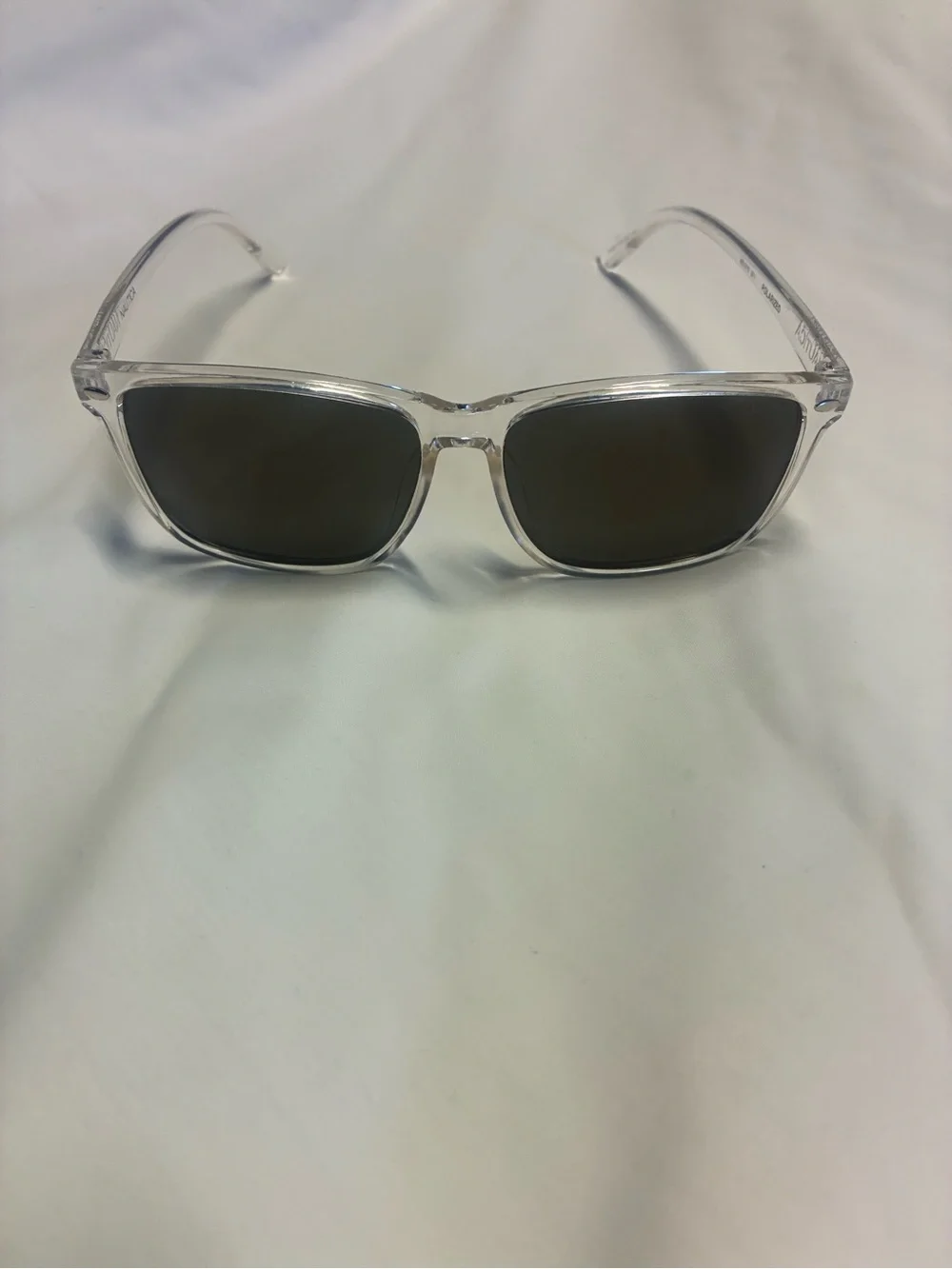 Clear Frame Sunglasses with Dark polarized Lenses